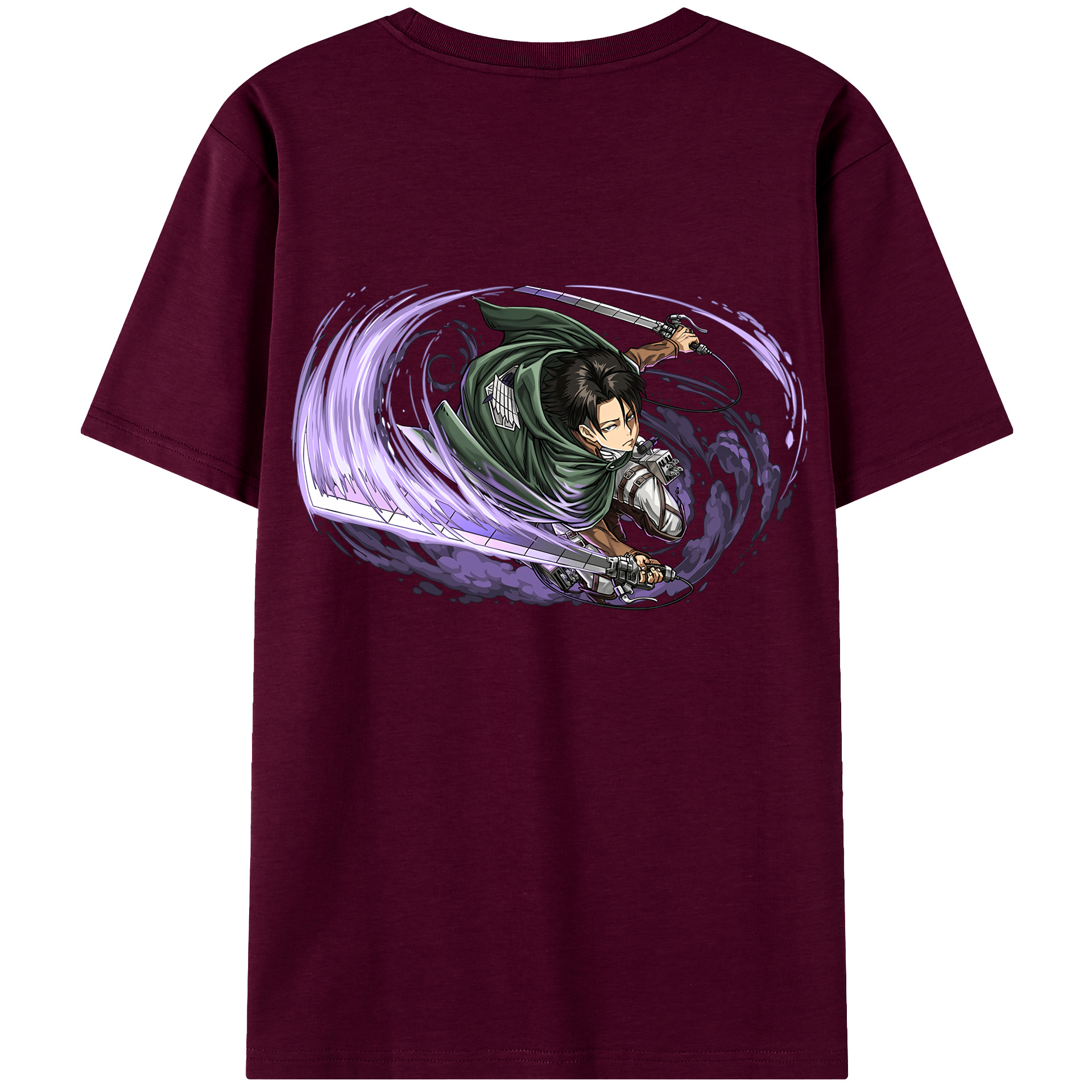 （画像用） 進撃の巨人 リヴァイ·アッカーマン Attack on Titan Levi Ackerman レディース半袖Tシャツ(バックプリント)